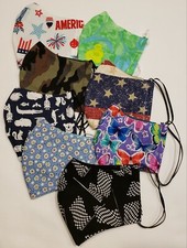 3D Cotton Reversible Washable Filter Pocket 1/8" Elastic Adult Face Mask