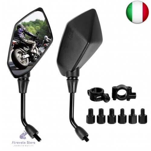 Tappi Specchietti Moto In Alluminio - 10mm Nero Per Vari Modelli