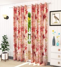 New 2 Piece Eyelet Polyester Door Curtain Set - 7 feet
