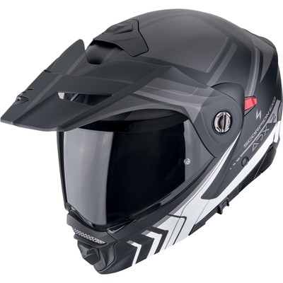 Motorrad Helm S - Scorpion ADX 2 Lewis Klapphelm - schwarz-silber matt