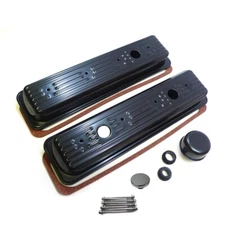 Chevy SB Black CenterBolt ValveCovers Breather Gaskets Kit 88-95 305 5.0 350 5.7