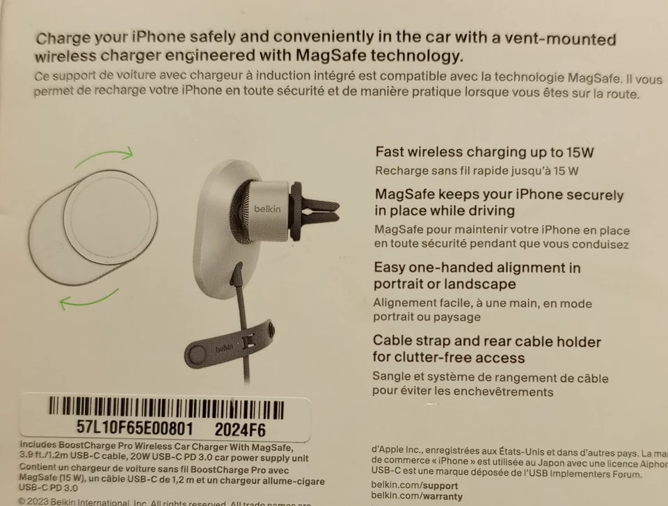 Belkin BoostCharge Pro Wireless Car Charger WIC008 Foto 2 de 4