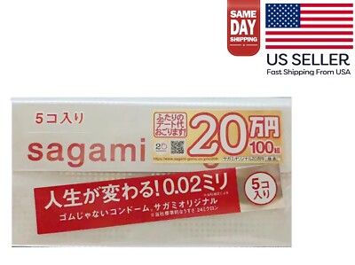 Sagami Original 002 Non-Latex 0.02mm Polyurethane Condoms 5pc Japan US Seller