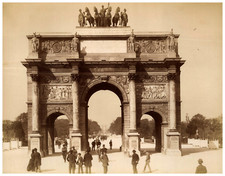 France, Paris, Arc du Carrousel Vintage albumen print,  Tirage albuminé  21,
