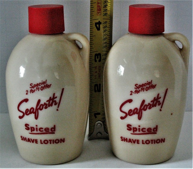 2 Vintage Seaforth Spiced Shave Lotion Bottles or Jugs by Alfred D