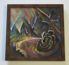 MICHAEL DIVINE PAINTING ORIGINAL ACRYLIC ABSTRACT SURREAL PSYCHEDELIC MODERNIST 