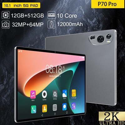 2024 New Tablet PC Android 14 10.1'' 12+512GB 32+64MP 12000mAh Wifi Dual Camera