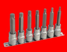 7 tlg. VIELZAHN 12-Kant 1/2" Stecknuss Satz M6 M8 M10 M12 M14 M16 M18 x 100mm L