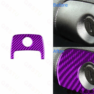 Armrest Compartment Handle Cover For Jeep Wrangler JK 11-17 Purple Carbon Fiber