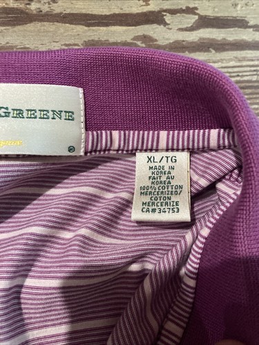 Polo de golf homme Fairway & Greene violet blanc rayé XL manches courtes coton - Photo 3/10