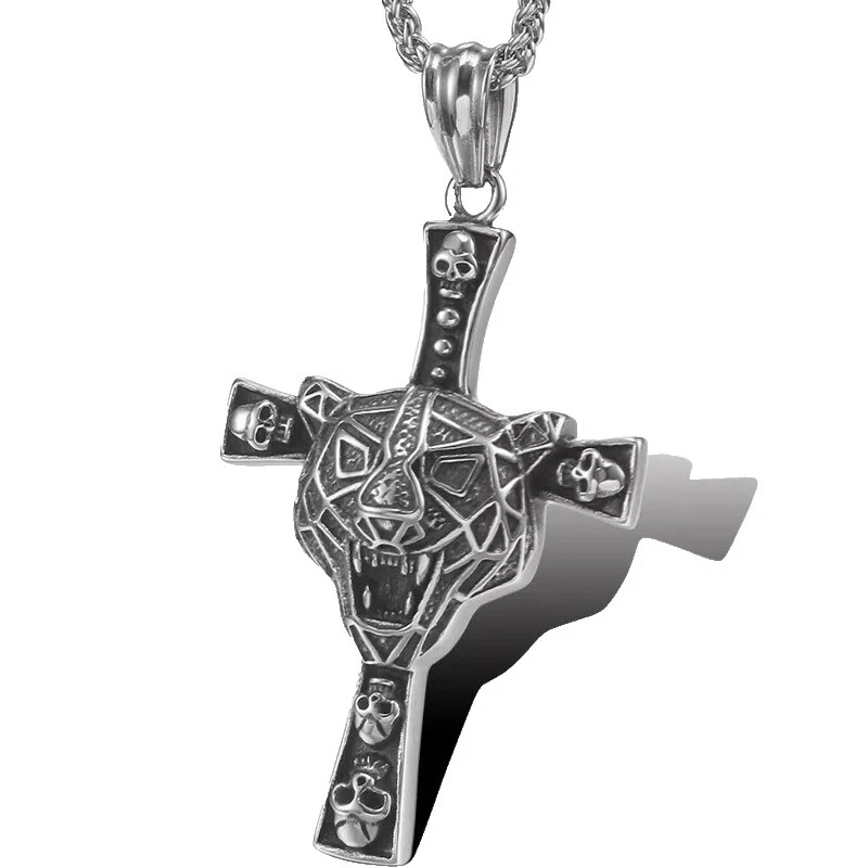 Cadena de Acero Inoxidable Collares y colgantes de hueso para De hombre