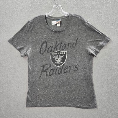 Oakland Raiders Women Shirt Large Gray Junk Food Raider Nation Logo Graphic Tee
