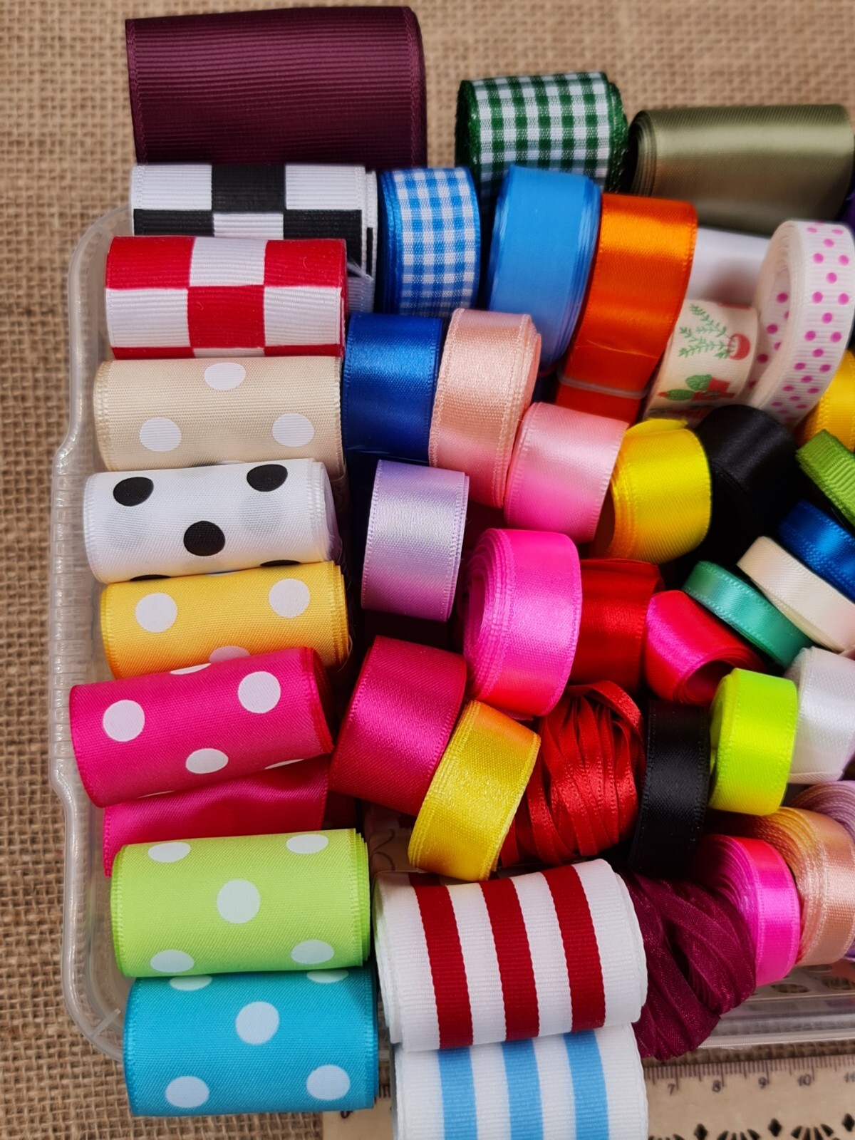 300 metres Large Joblot Satin Grosgrain Organza Ribbon Bundle Craft