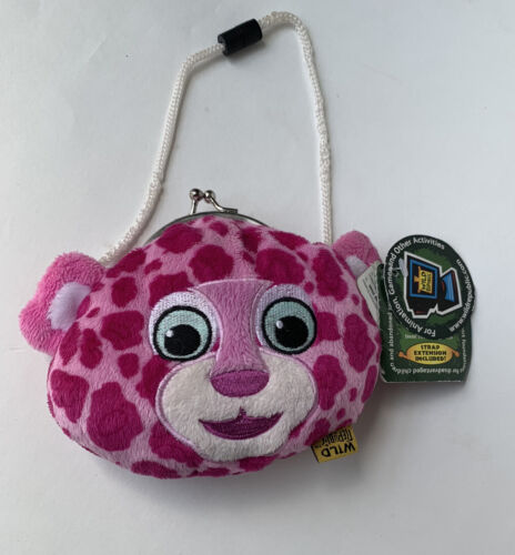 Wild Republic Pink Leopard Children's Clasp Purse Plush 5" Stuffed Animal - Picture 1 of 5
