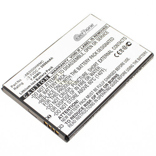 Batería de iones de litio 3,7V para Philips Xenium T3566 W3568 - sustituido AB2000HWMC - 2000mAh - Imagen 1 de 1