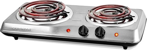 Estufa eléctrica portátil de mesa Black + Decker | 2 quemadores | 1500 watts - Negro