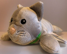Melissa  Doug Cat Plush Gray Cuddle Kitten Stuffy Laying Down Stuffed Animal