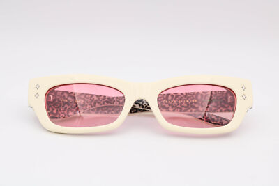 Crap Eyewear The Glam Rodeo White/Pink Rectangle Sunglasses 51-20-134