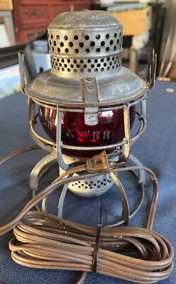 Antique 1925 Railway Red Electric Lamp