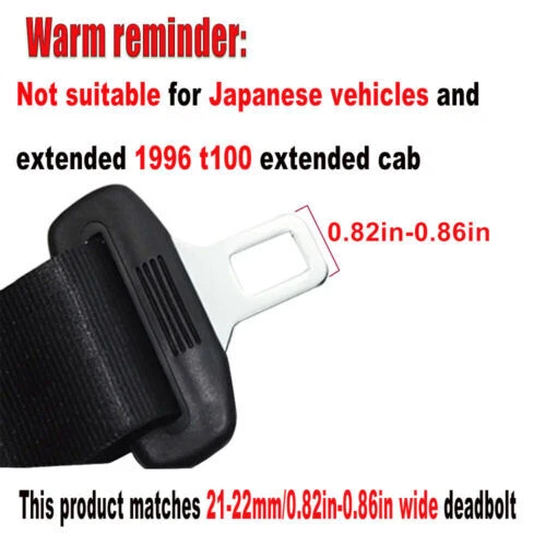 Cinturón de seguridad del conductor delantero Hebilla Enchufe Conector Cable Advertencia Camlock Duty Foto 2 de 4