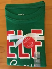 NWT Carter's Elf Crew Pajamas Set Kids Cotton Christmas