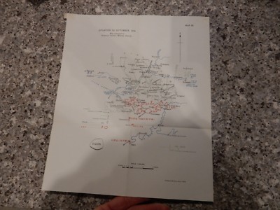 WK1 LAGE MAP produziert 1920 OS - 1. SEPTEMBER 1914 COMPIEGNE GEBIET REF 18
