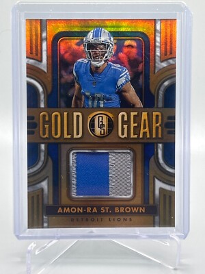 2023 AMON-RA ST. BROWN Panini Gold Standard Gold Gear PATCH #/49