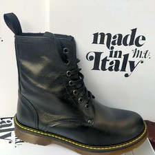 Stivali UOMO ANFIBI PELLE 40 41 42 con piccolo difetto