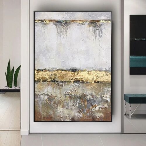 Brilliant Wall Paintings Gold Leaf Abstract Landscape Mural Decor Living Room - Picture 1 of 6