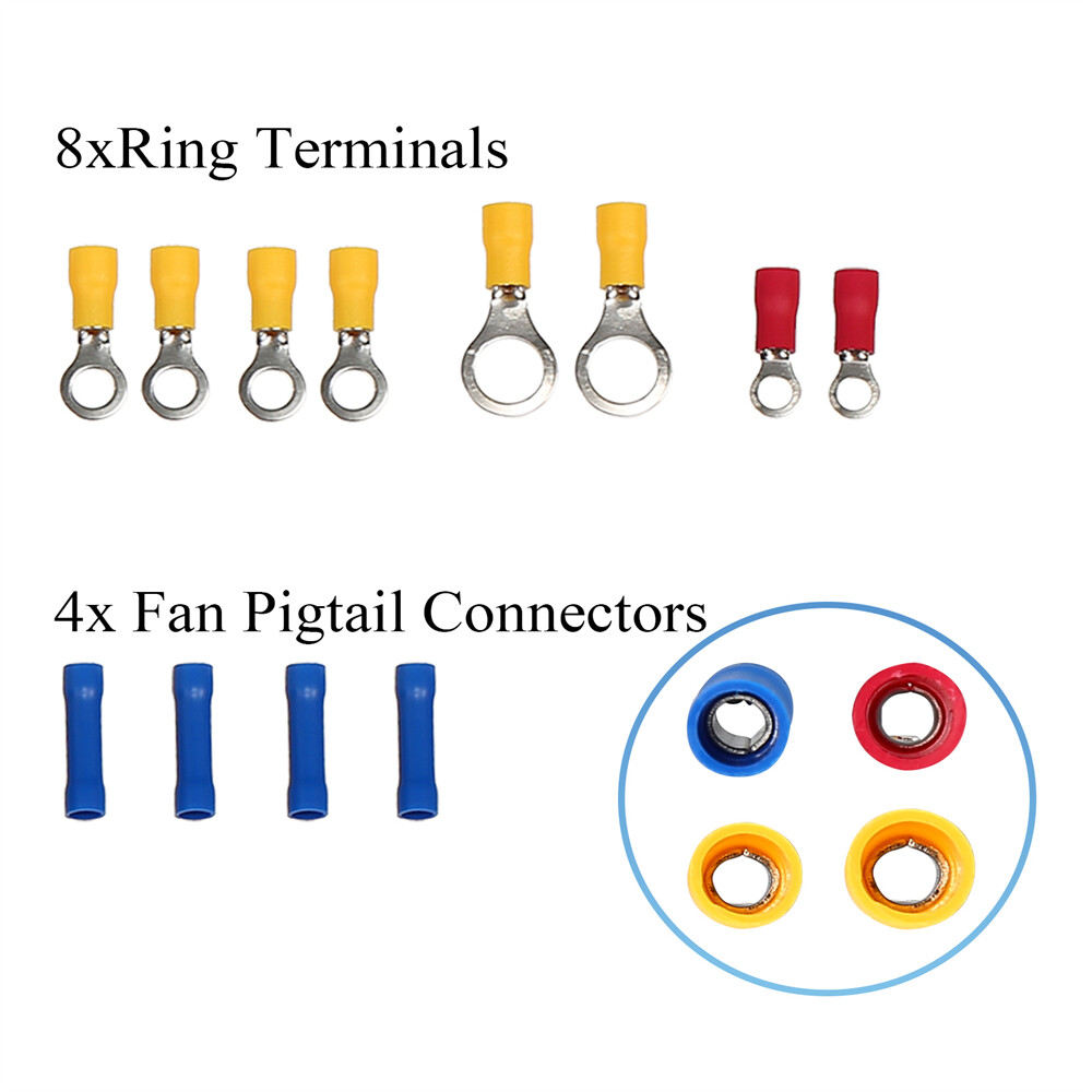 Dual Electric Fan Relay Kit with Thermostatic Sensor Switch 185 On 175