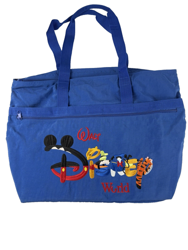 Walt Disney World Tote Carry All Bag Embroidered Mickey Winnie The Pooh 50x35cm - Picture 11 of 11