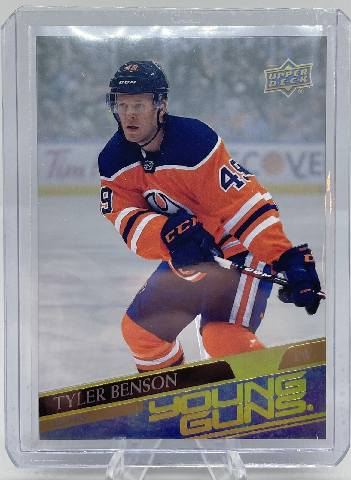 2020-21 Upper Deck Young Guns Clear Cut Tyler Benson #218 Rookie Oilers