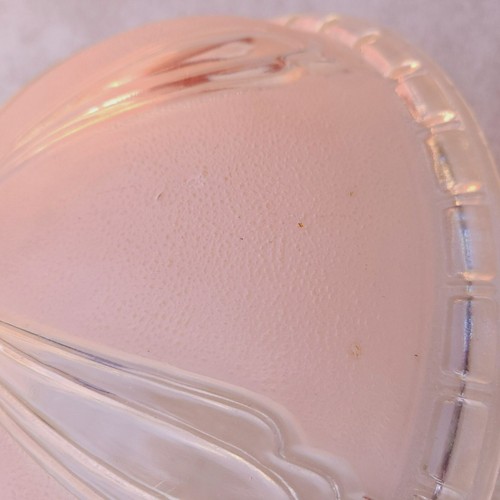Vintage Pink & Clear Glass Ceiling Light Fixture Cover 10.5" Floral Design & Rod - Picture 14 of 20