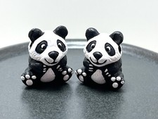 Peruvian Ceramic Animal Bead Panda Black & Wh...