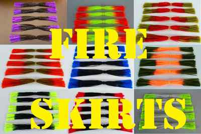 FIRE SKIRTS Bass, spinnerbait, Chatterbait fishing lure skirt. Qty: 5 per pack