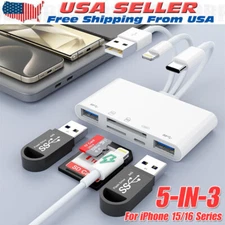 5 in 1 Memory Card Reader USB 3.0 OTG Adapter SD Card Reader For iPhone/iPad LOT