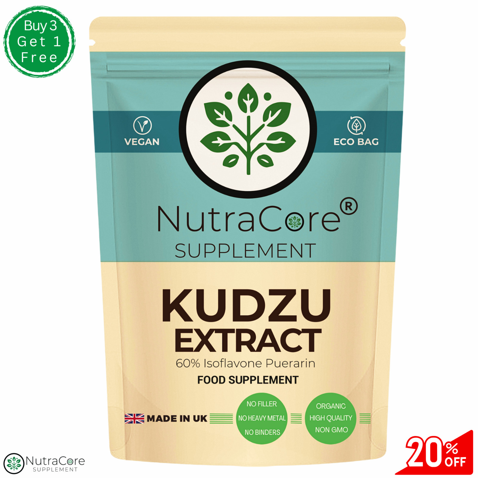 KUDZU Root Extract Caps 6000mg(60% Isoflavone Puerarin)-HANGOVER Support-90Caps