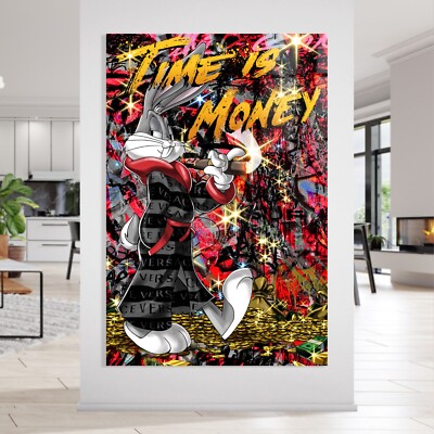   WANDBILD BUGS BUNNY POP ART, LUXUS MARKE ACRYLGLAS , LEINWAND, POSTER DEKO