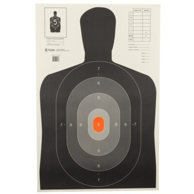 Action Target B-27E Pros Target 23'' x 35'' w/ Shaded Scoring Rings  Box of 100