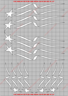 PAT2000W Stars and Stripes Water Based Vinyl Masking/ Stencil Kit