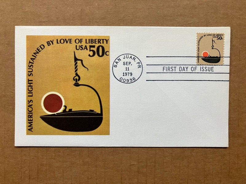 1979 50c Iron "Betty" Lamp 1608 Andrews Cachet FDC LE 194/1000
