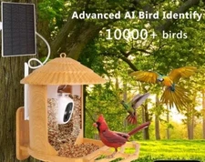 Smart Bird Feeder Camera AI Identify Bird Species, 4MP HD Auto SOLAR BRAND NEW
