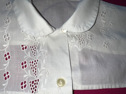 Beau col guimpe rétro, des années 1950 coton et broderie - Imagen 2 de 3