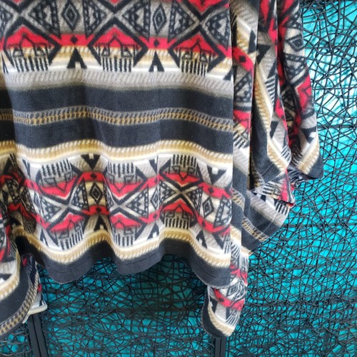VTG BLACK MOUNTAIN PONCHO WOMENS UNISEX OSFM COWL SOUTHWESTERN AZTEC U.S.A. - Picture 5 of 11