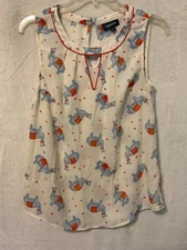 ModCloth Llama Sleeveless Keyhole Blouse Boho Cream Size Small