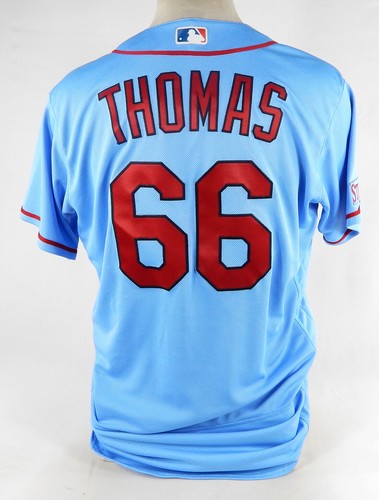 2023 St. Louis Cardinals Connor Thomas #66 Game Issued Powder Blue Jersey 46 022