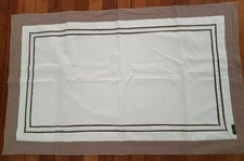 Christy England King Sham 2" Taupe Stitched Border on White Fine 100% Cotton