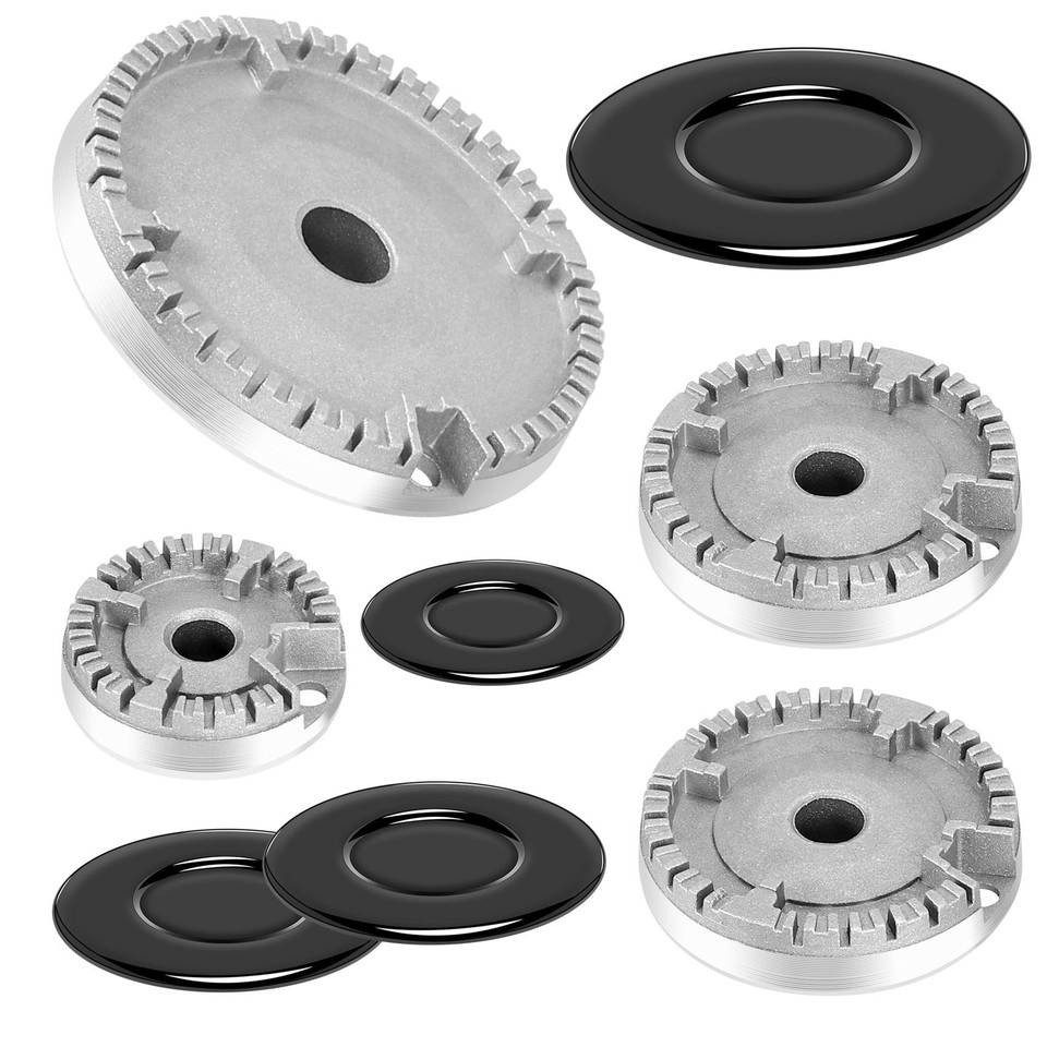 4pcs Gas Hob Kitchen Burner Crown Flame Cap Kit Cooker Hat Professional