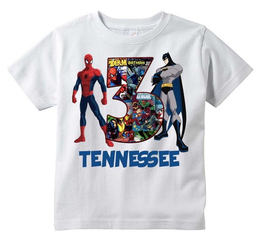 Spiderman \u0026 Batman Superhero Custom T 