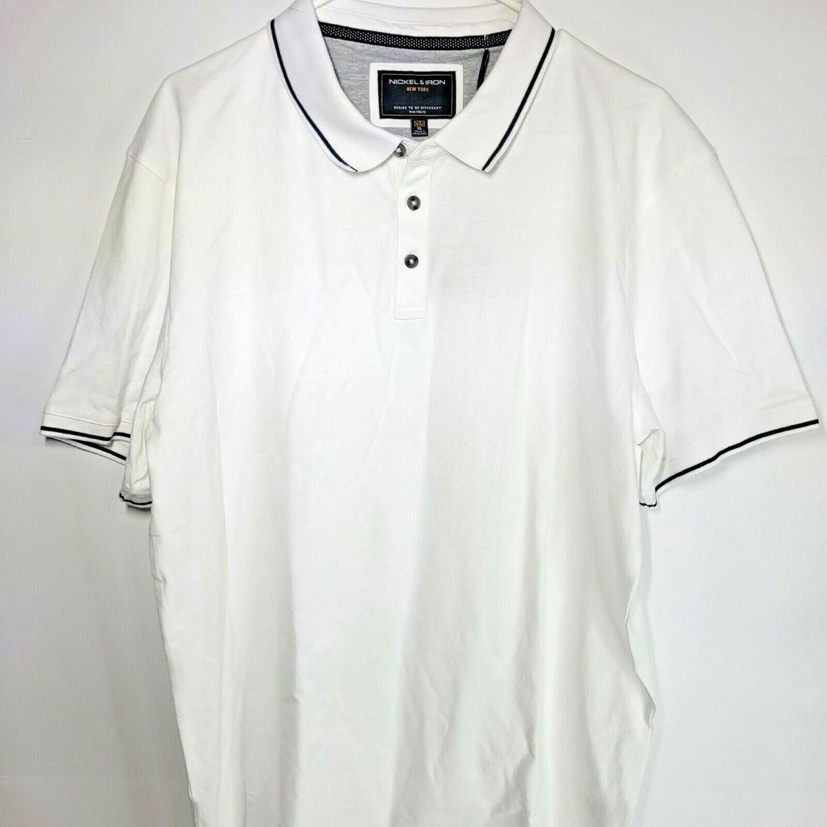 Nickel Iron New XL New York Polo Shirt White Casual Mod Skin Ultra Fashion